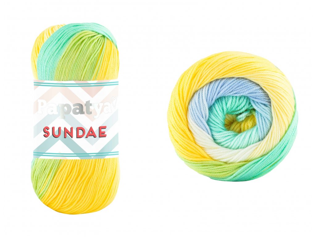 Sundae - 01 modro,mint,žlutá, ecru