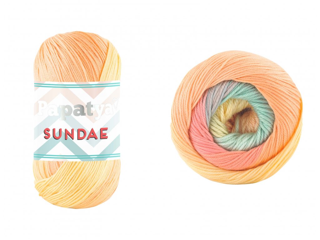 Sundae - 02 meruňkovo-žluto-růžovo-aqua
