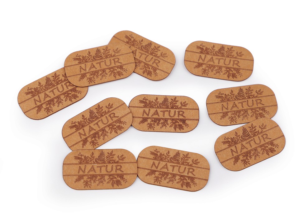 Štítek z pratelného papíru - Hand made kytičky 17 x 30 mm