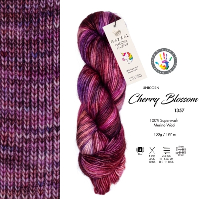 Gazzal Unicorn 1357 cyklámen melange