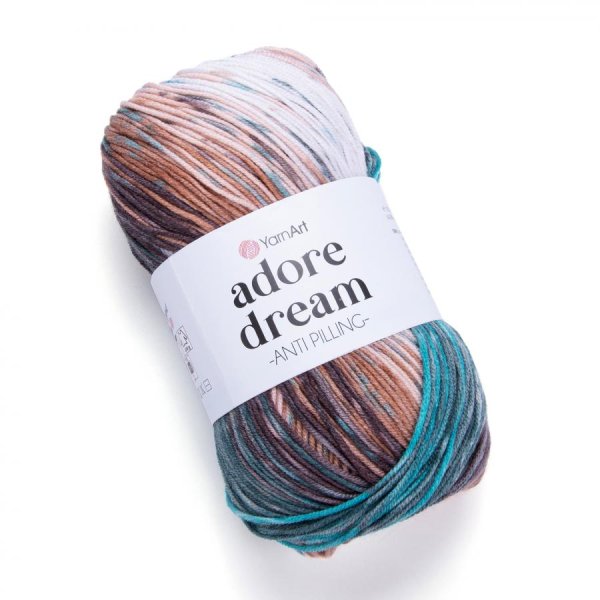 YarnArt Adore dream 1055 hnědo-smaragd-světlá