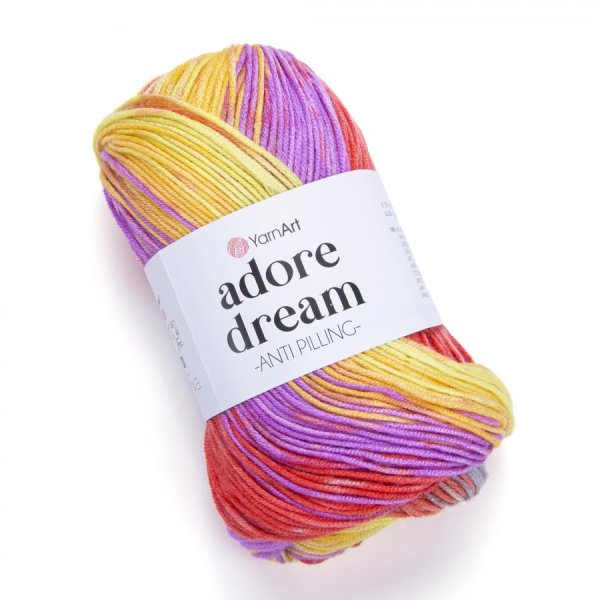 YarnArt Adore dream 1060 žluto-oranž-fialová