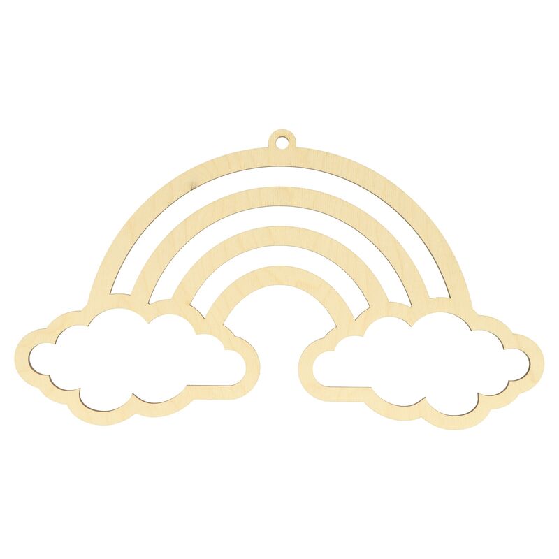 Šablona na macrame - duha s obláčky 40x22,5cm