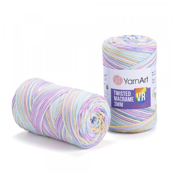 YarnArt Twisted Macrame 3mm rozčesávací VR 929 pastelová