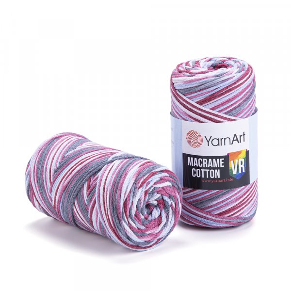 YarnArt Twisted Macrame 3mm rozčesávací VR 917 červeno-šedá