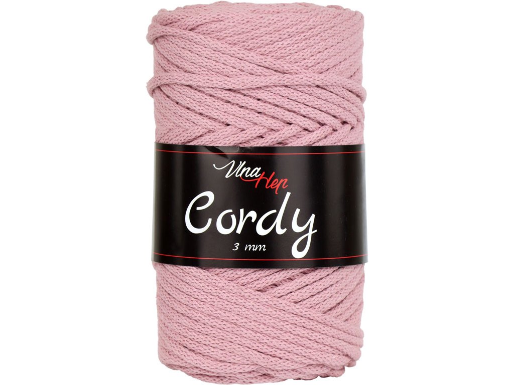 Vlna-hep Cordy šňůry 3mm - 8003 růžová