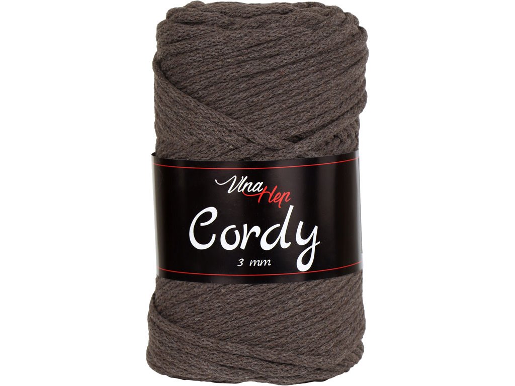 Vlna-hep Cordy šňůry 3mm - 8224 kávová