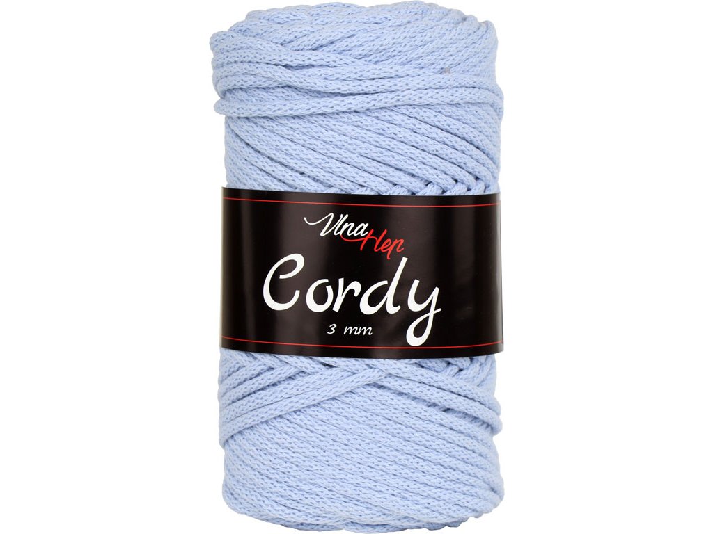 Vlna-hep Cordy šňůry 3mm - 8422 světle modrá
