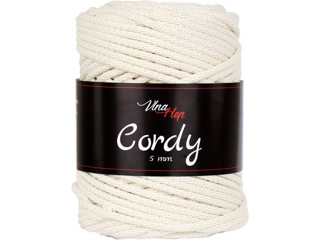 Vlna-hep Cordy šňůry 5mm - 8173 přírodní