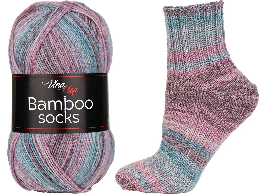 Vlna-hep Bamboo socks 7902 fialovo-modrá