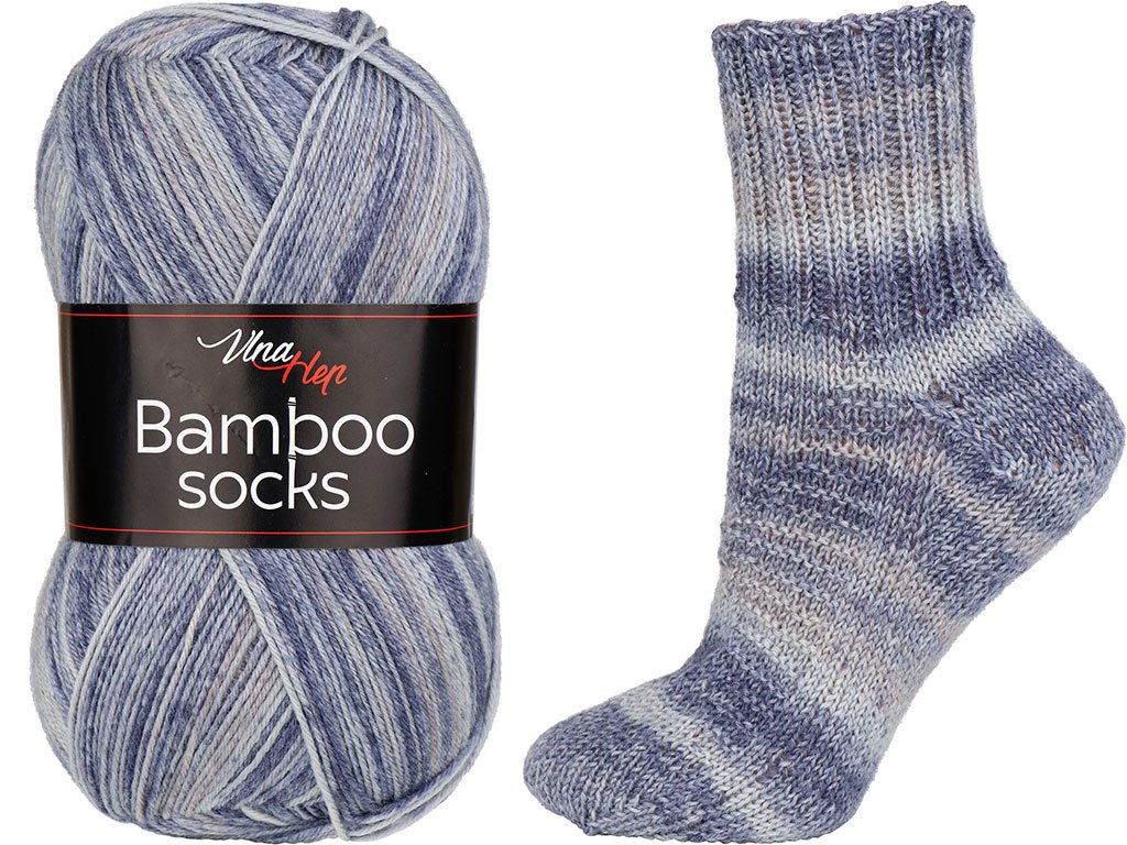 Vlna-hep Bamboo socks 7908 modrošedý melír