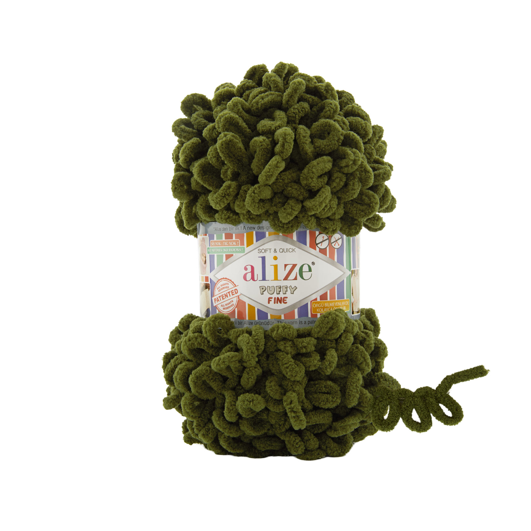 Alize Příze Puffy FINE 620 olivová