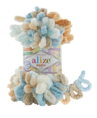 Alize Puffy color 6530 modro-hnědo-světlá