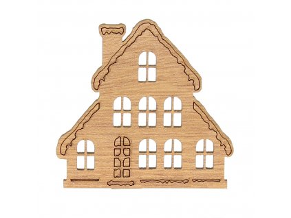 Dekorace domeček dub 15 - 7x7,2cm