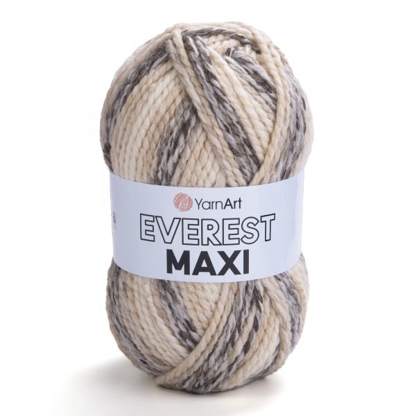 YarnArt Everest MAXI 8022 béžovo-hnědý melír