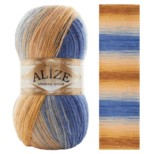 Alize Angora gold batik 7914 modro-hnědo-šedá