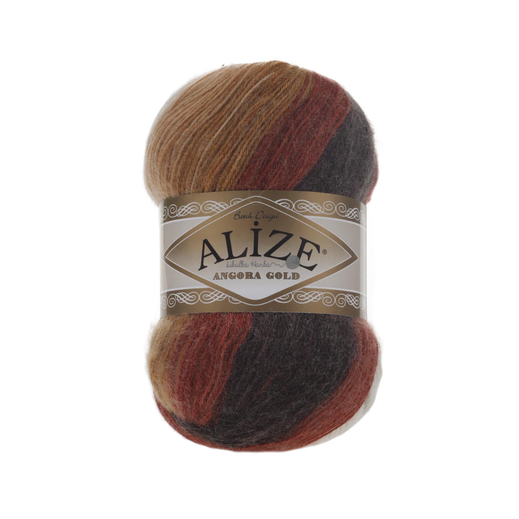 Alize Angora gold batik 2626 hnědo-světlá