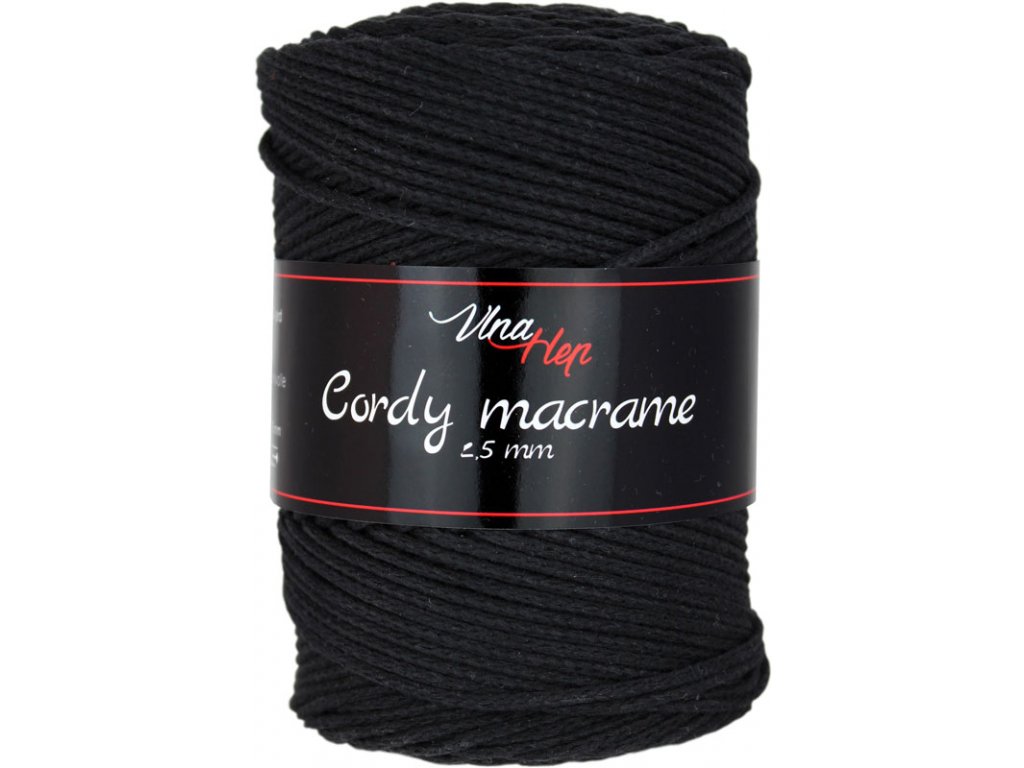 Vlna-hep Cordy macrame VH 2,5mm 8001 černá