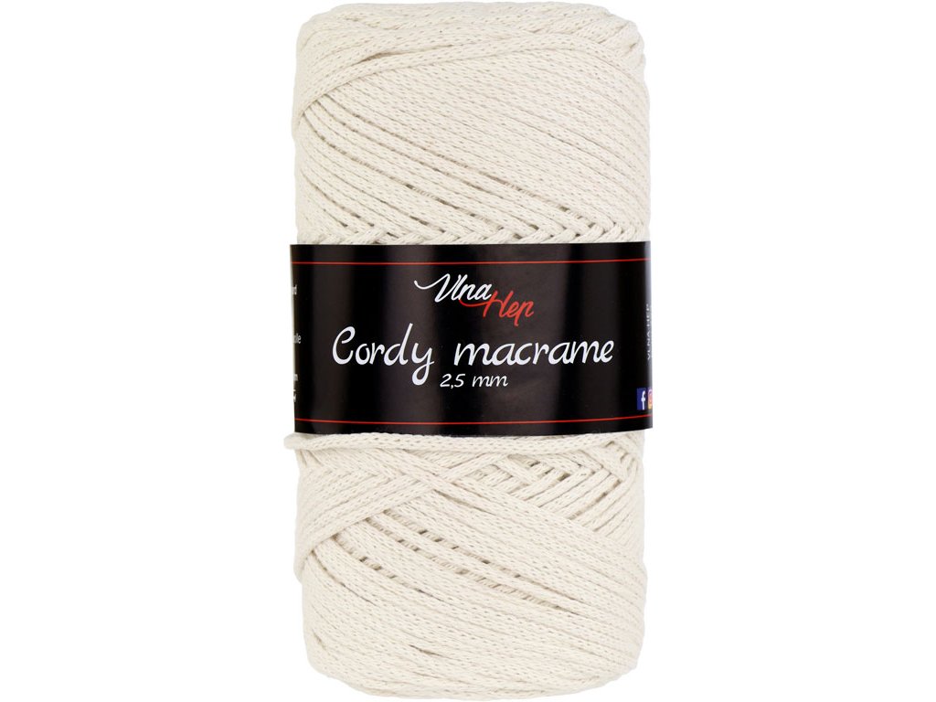 Vlna-hep Cordy macrame VH 2,5mm 8173 přírodní