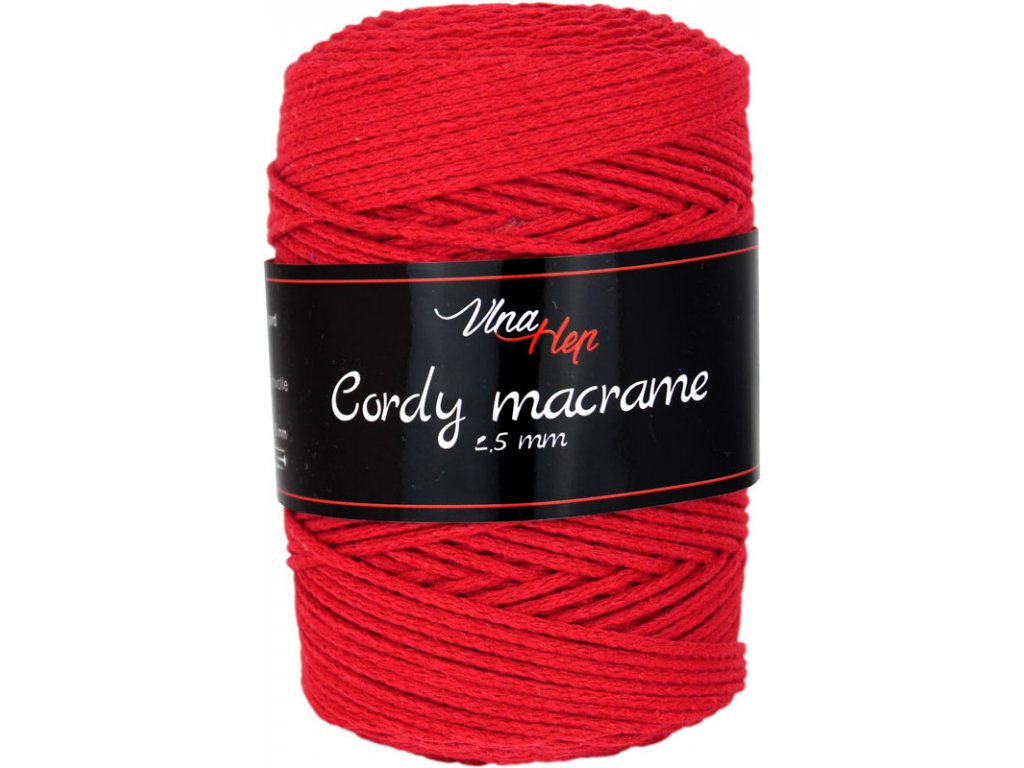 Vlna-hep Cordy macrame VH 2,5mm 8009 červená