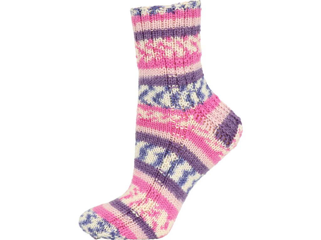 Vlna-hep Best socks 6-fach - 7372 růžovo-fialová