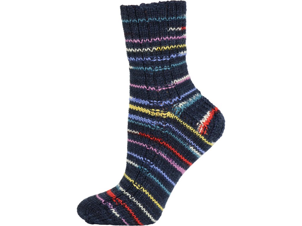 Vlna-hep Best socks 6-fach - 7376 tmavě modrá s proužky