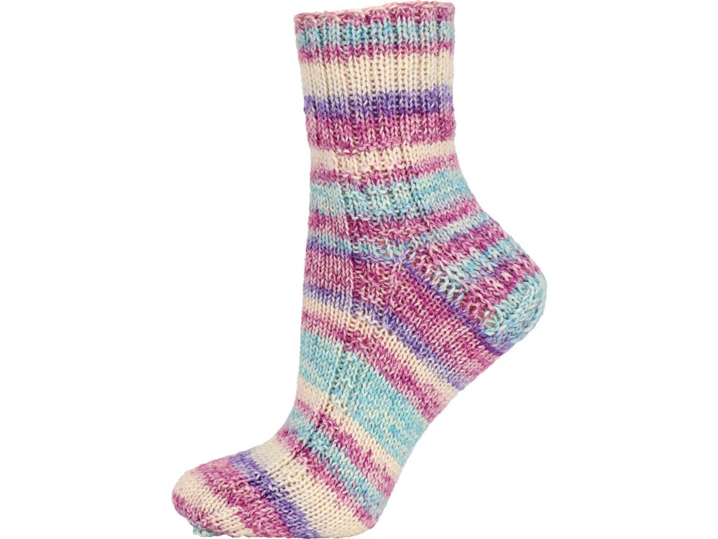 Vlna-hep Best socks 6-fach - 7377 fialovo-světlá-mint