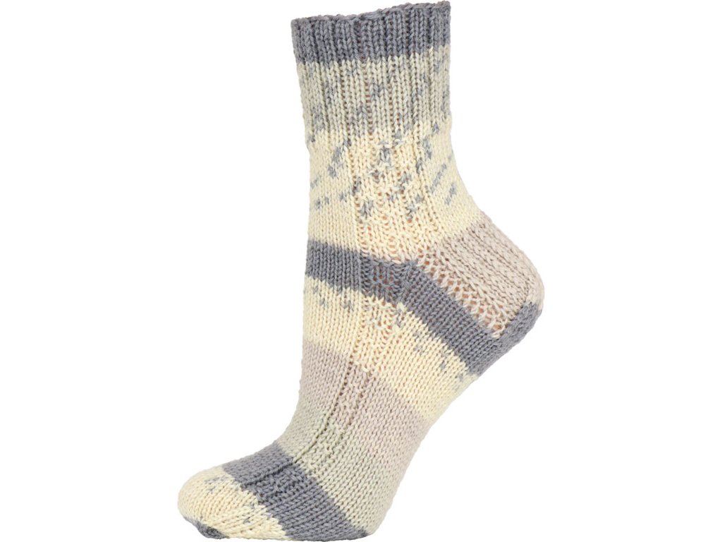 Vlna-hep Best socks 6-fach - 7378 smetanovo-šedá