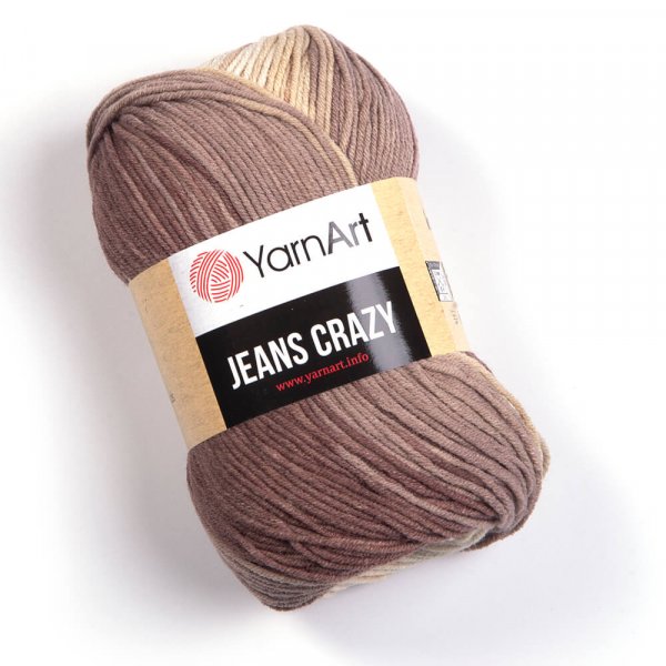 YarnArt Jeans crazy 8201 hnědo-světlý melít