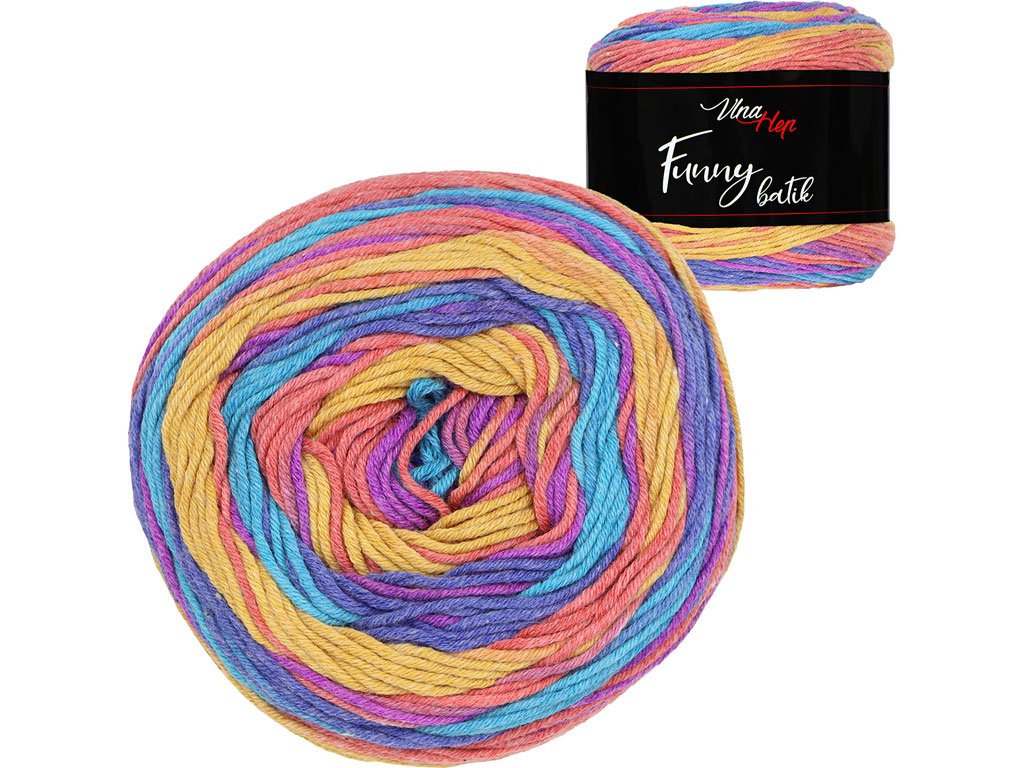 Vlna-hep Funny batik - 9822 duhová
