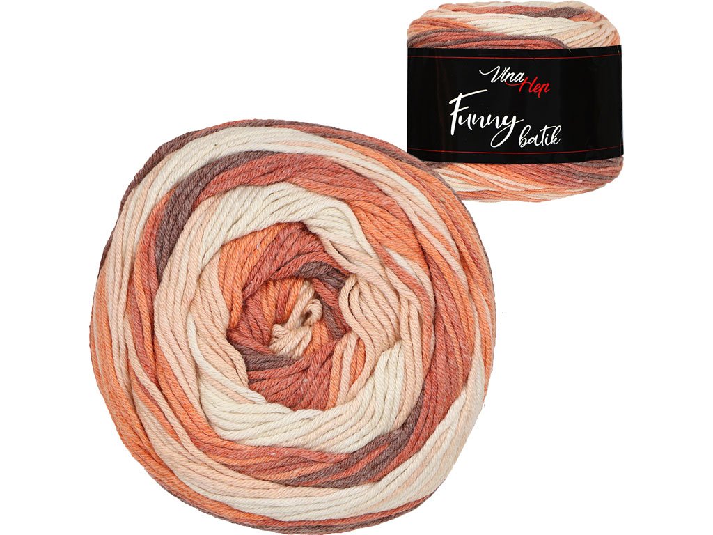 Funny batik - 9829 cihlovo-smetanová