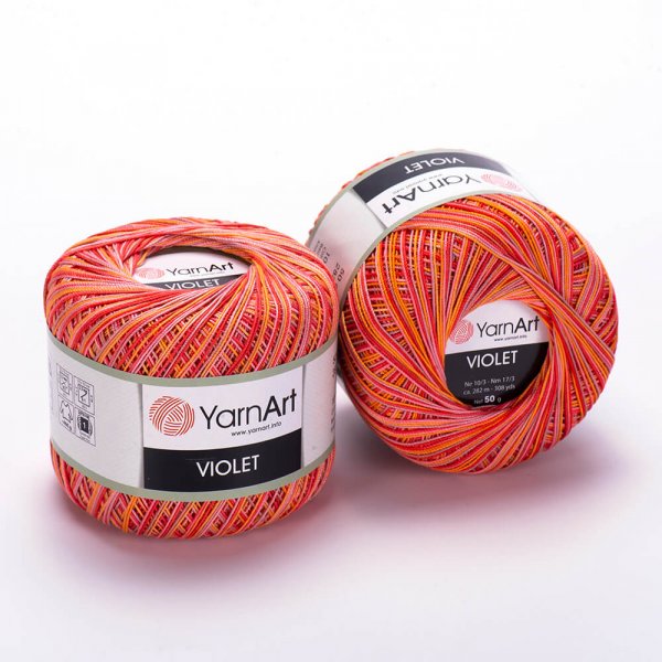 YarnArt Violet melange 507 - červeno-oranžová