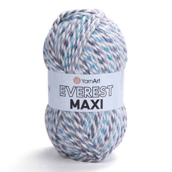 YarnArt Everest MAXI 8031 tyrkysovo-šedo-bílá