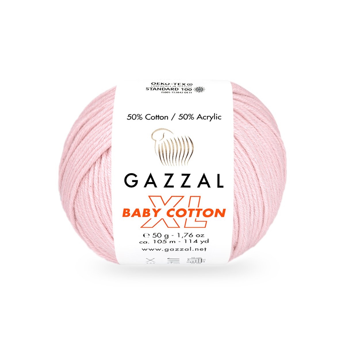 Gazzal Baby cotton XL 3411XL světle růžová