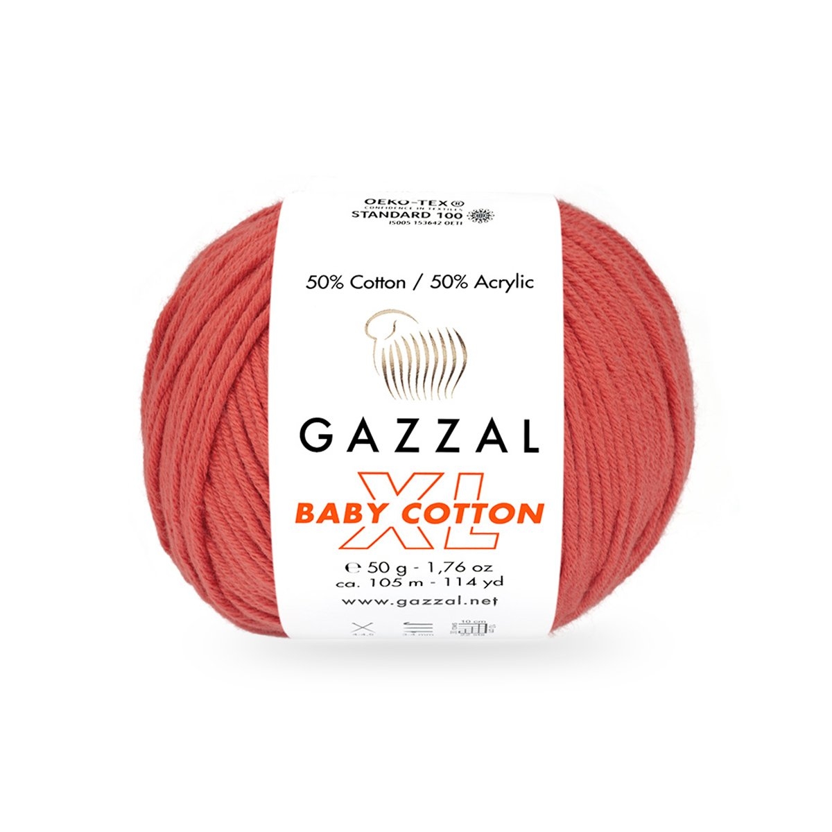 Gazzal Baby cotton XL 3418XL cihlově červená
