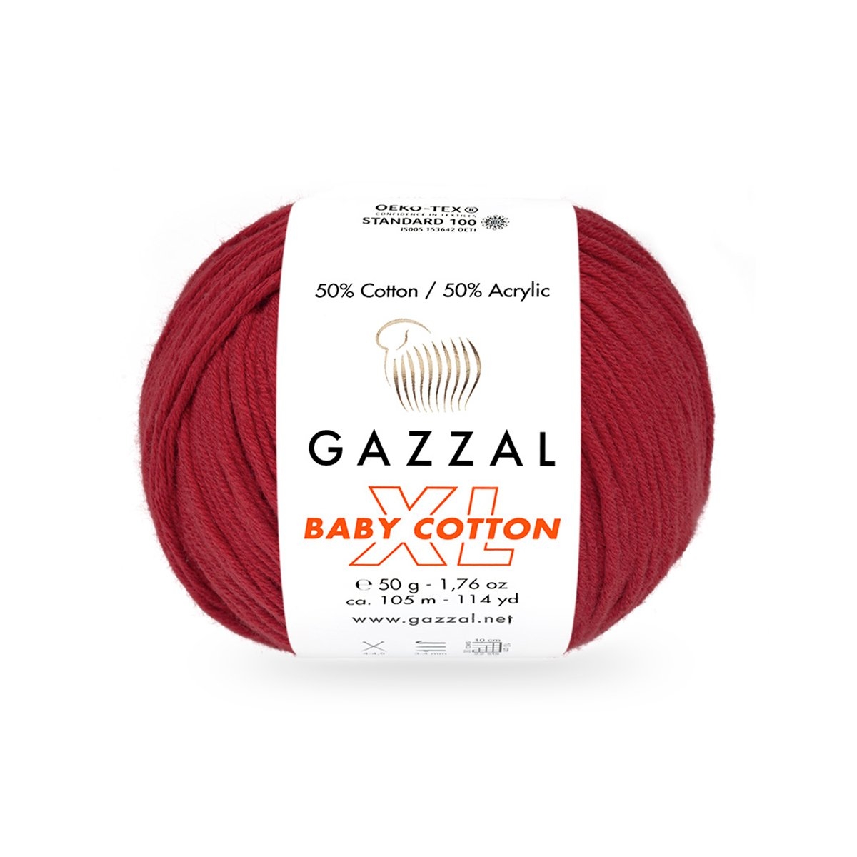 Gazzal Baby cotton XL 3439XL tmavě červená