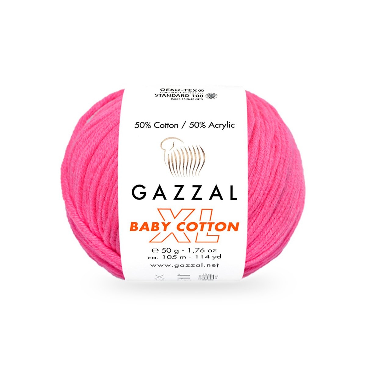 Gazzal Baby cotton XL 3461XL neonová růžvá