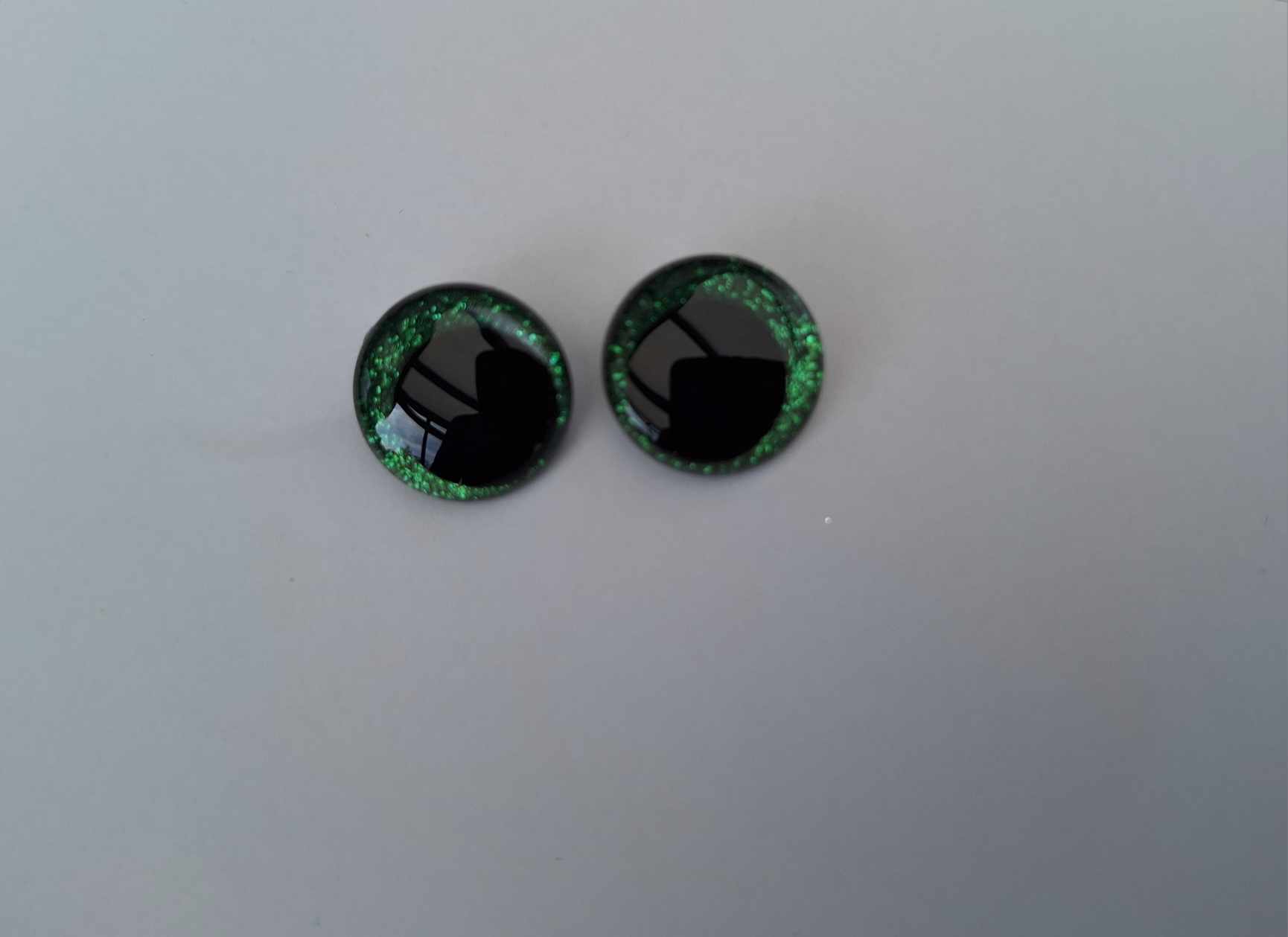 Bezpečnostní oči 18mm glitrové zelené