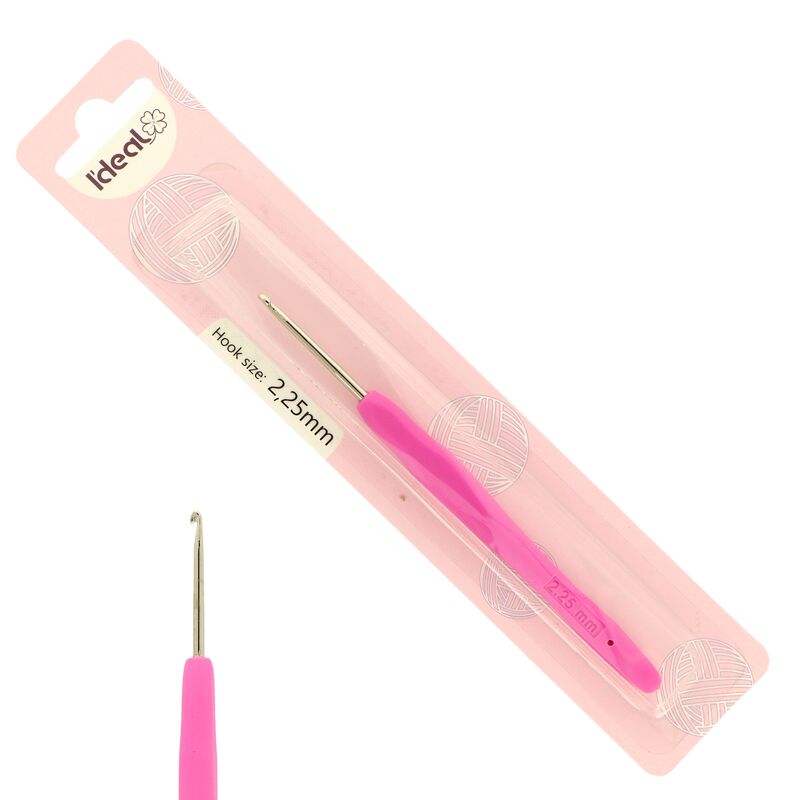 Háček s pogumovanou ručkou 2,25mm růžový
