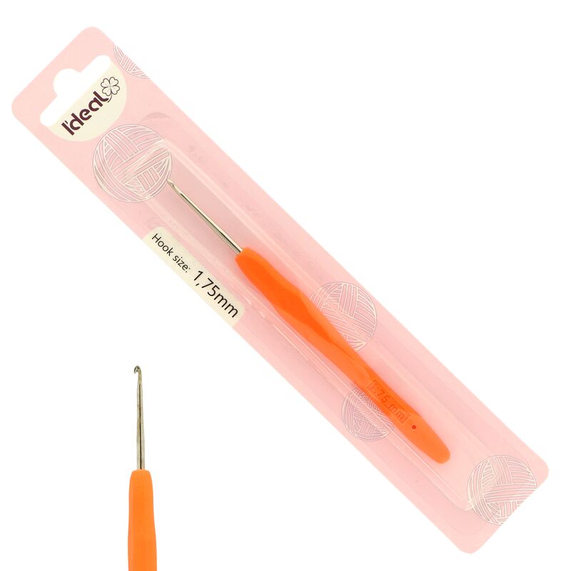 Háček s pogumovanou ručkou 1,75mm oranžový