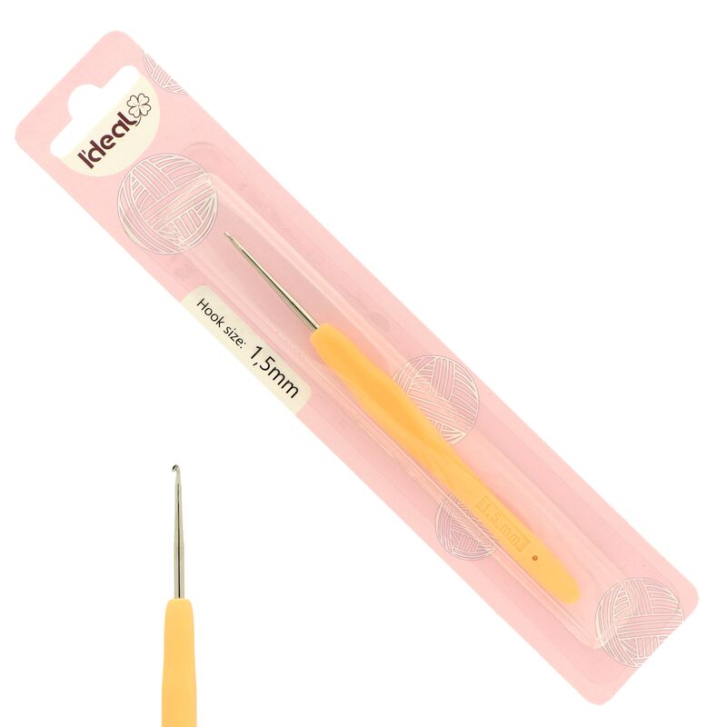 Háček s pogumovanou ručkou 1,5mm žlutý