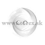 Knoflík dvoudírkový vroubkový 15mm bílá