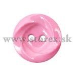 Knoflík dvoudírkový vroubkový 15mm růžová