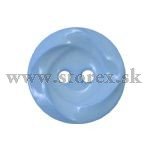 Knoflík dvoudírkový vroubkový 15mm světle modrá