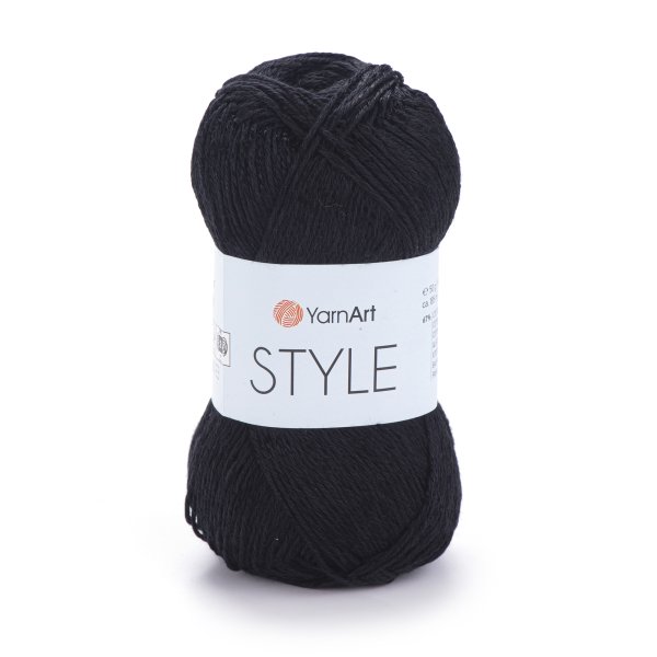 Bavlněná pletací příze Style s viskozovým vláknem 50 g Varianta: 16 (651) černá, Balení: 1 ks