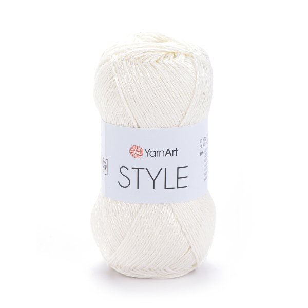 Bavlněná pletací příze Style s viskozovým vláknem 50 g Varianta: 2 (653) krémová nejsvět., Balení: 1 ks