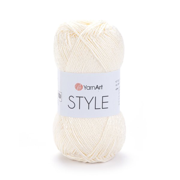 Bavlněná pletací příze Style s viskozovým vláknem 50 g Varianta: 3 (652) krémová světlá, Balení: 1 ks