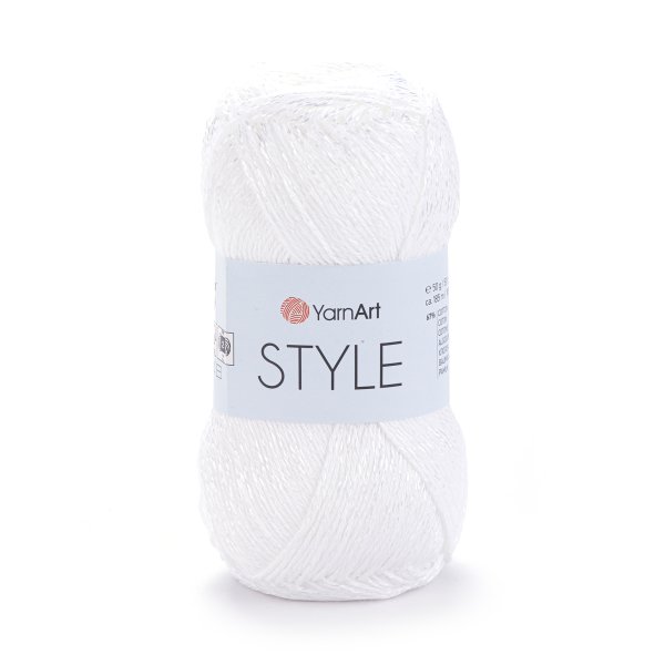 Bavlněná pletací příze Style s viskozovým vláknem 50 g Varianta: 1 (650) bílá, Balení: 1 ks