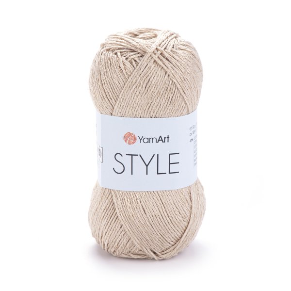 Bavlněná pletací příze Style s viskozovým vláknem 50 g Varianta: 4 (654) béžová světlá, Balení: 1 ks