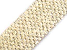 Síťovaná pruženka šíře 7cm vanilková - zbytky 35cm a 55cm